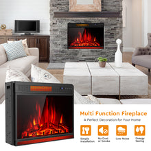 Load image into Gallery viewer, Gymax 28'' Electric Fireplace Recessed 900/1350W Fireplace Heater w/ Remote Control
