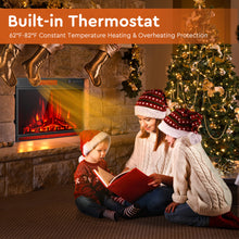 Load image into Gallery viewer, Gymax 28'' Electric Fireplace Recessed 900/1350W Fireplace Heater w/ Remote Control

