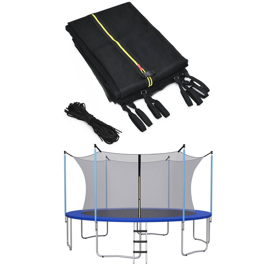 Gymax 8/10/12/14/15/16FT Trampoline Replacement Safety Enclosure Net Weather-Resistant