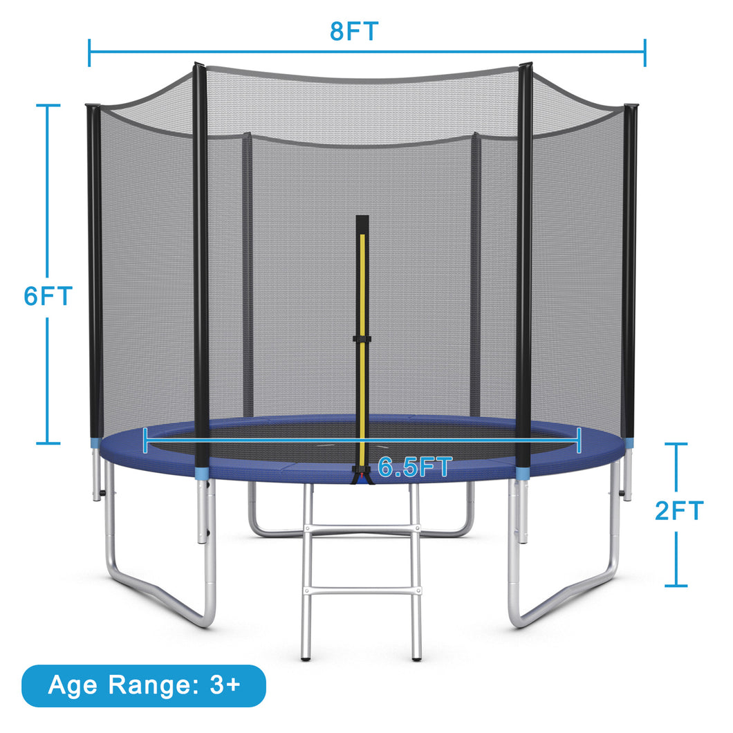 Gymax 8/10/12/14/15/16 FT Outdoor Trampoline Bounce Combo W/Safety Closure Net Ladder