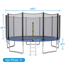 Load image into Gallery viewer, Gymax 8/10/12/14/15/16 FT Outdoor Trampoline Bounce Combo W/Safety Closure Net Ladder
