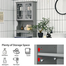 Load image into Gallery viewer, Gymax Grey Bathroom Over The Toilet Space Saver Storage Cabinet Organizer Shelf
