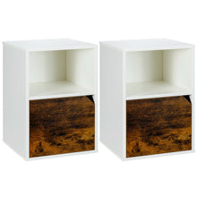 Load image into Gallery viewer, Gymax Set of 2 Nightstands Side End Table Storage Cabinet Shelf Living Room Black
