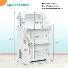 Load image into Gallery viewer, Gymax 3-Tier Wooden Dollhouse Bookcase Children&#39;s Bookshelf in Kid&#39;s Room Gift for 3+
