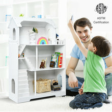 Load image into Gallery viewer, Gymax 3-Tier Wooden Dollhouse Bookcase Children&#39;s Bookshelf in Kid&#39;s Room Gift for 3+
