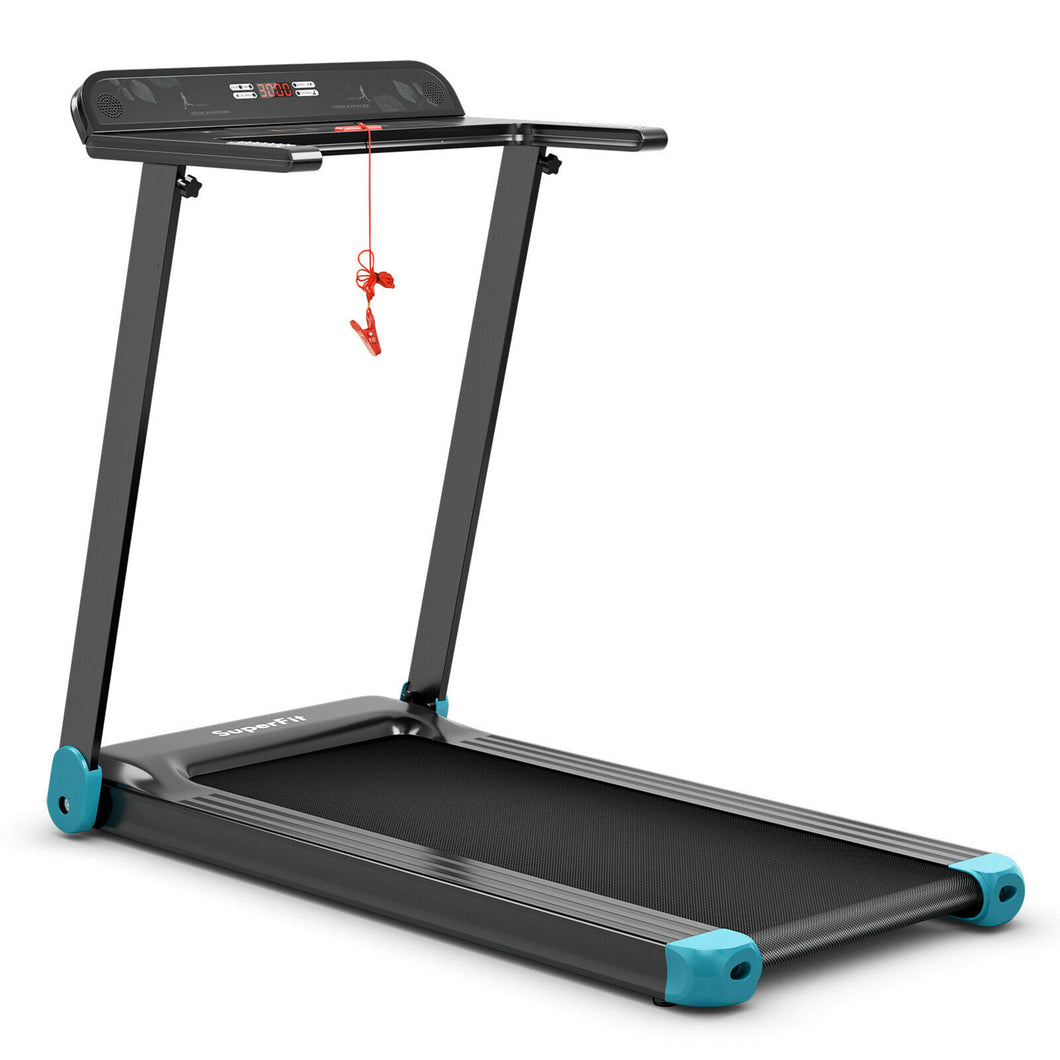 Gymax Electric Folding Treadmill Portable Cardio Running Machine w/ APP Control Blue