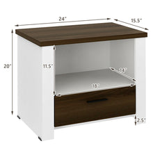 Load image into Gallery viewer, Gymax Accent Nightstand with Drawer and Open Shelf Sofa End Table Bedroom Living Room
