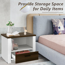 Load image into Gallery viewer, Gymax Accent Nightstand with Drawer and Open Shelf Sofa End Table Bedroom Living Room
