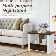 Load image into Gallery viewer, Gymax Accent Nightstand with Drawer and Open Shelf Sofa End Table Bedroom Living Room
