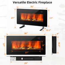 Load image into Gallery viewer, Gymax 36&#39;&#39; Electric Fireplace Wall Mounted &amp; Freestanding Heater Remote Control 1500W
