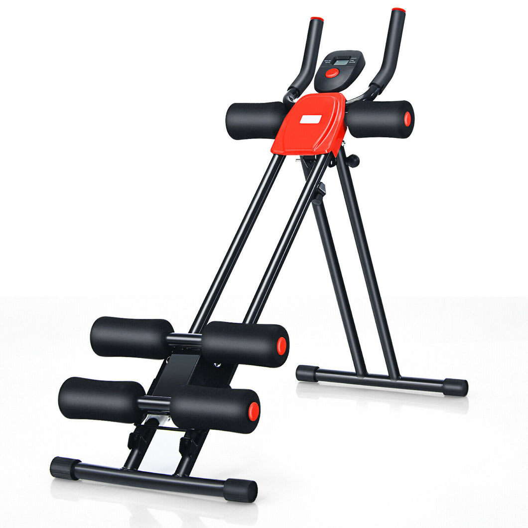 Gymax Adjustable Foldable Core Abdominal Trainer AB Crunch Workout Machine W/Display