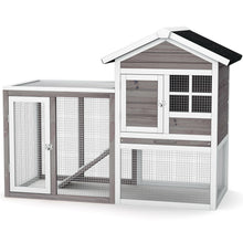 Load image into Gallery viewer, Gymax Wooden Chicken Coop 2-Story Rabbit Hutch Indoor Outdoor Use
