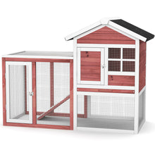 Load image into Gallery viewer, Gymax Wooden Chicken Coop 2-Story Rabbit Hutch Indoor Outdoor Use
