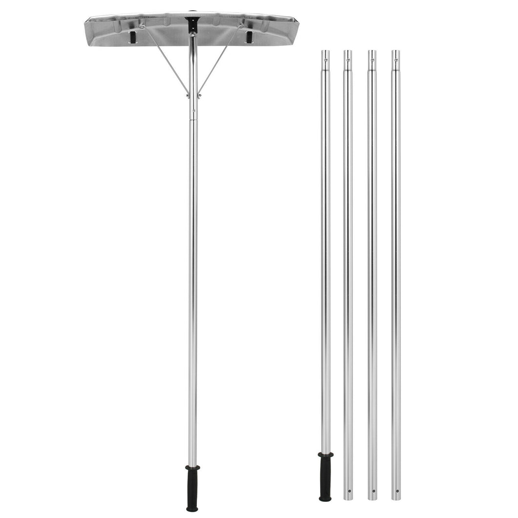 Gymax 20FT Snow Roof Rake Reinforced Aluminum Snow Removal Tool for Roof