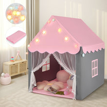 Load image into Gallery viewer, Gymax Kids Playhouse Tent Large Castle Fairy Tent Gift w/Star Lights Mat
