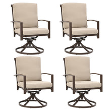 Load image into Gallery viewer, Gymax 4PCS Patio Swivel Chairs 360° Rotating Dining Chair Set w/ Beige Cushions

