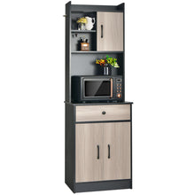 Load image into Gallery viewer, Gymax 3-Door 71&#39;&#39; Kitchen Buffet Pantry Storage Cabinet w/Hutch Adjustable Shelf
