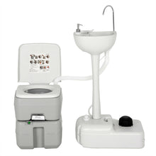 Load image into Gallery viewer, Gymax Outdoor Wash Sink and Potable Toilet Set 4.5 Gallon Sink &amp; 5.3 Gallon Toilet
