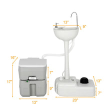 Load image into Gallery viewer, Gymax Outdoor Wash Sink and Potable Toilet Set 4.5 Gallon Sink &amp; 5.3 Gallon Toilet
