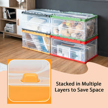 Load image into Gallery viewer, Gymax 75L Collapsible Storage Bins Folding Plastic Stackable Utility Crates 4 Pack
