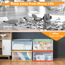 Load image into Gallery viewer, Gymax 75L Collapsible Storage Bins Folding Plastic Stackable Utility Crates 4 Pack
