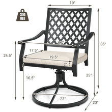 Load image into Gallery viewer, Gymax 4PCS Patio Swivel Dining Chairs Lattice Rocker Cushioned Armrest
