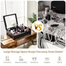 Load image into Gallery viewer, Gymax 2-in-1 Vanity Dresser w/ Flip-Top Mirror Tabletop Storage Box Makeup Laptop Black
