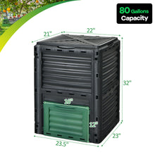 Load image into Gallery viewer, Gymax 80 Gallon Compost Bin Garden Waste Container Grass Food Trash Barrel Fertilizer
