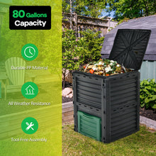 Load image into Gallery viewer, Gymax 80 Gallon Compost Bin Garden Waste Container Grass Food Trash Barrel Fertilizer
