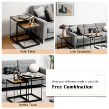 Load image into Gallery viewer, Gymax Coffee Tables Nesting Side Set of 2 for Living Room Modern W/ Sturdy Steel Frame
