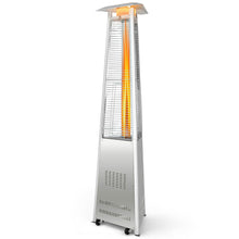 Load image into Gallery viewer, Gymax 42,000 BTU Stainless Steel Pyramid Patio Heater Glass Tube Flame W/ Wheels
