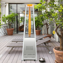 Load image into Gallery viewer, Gymax 42,000 BTU Stainless Steel Pyramid Patio Heater Glass Tube Flame W/ Wheels
