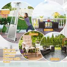 Load image into Gallery viewer, Gymax 42,000 BTU Stainless Steel Pyramid Patio Heater Glass Tube Flame W/ Wheels

