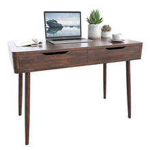 Load image into Gallery viewer, Gymax Mid-Century Computer Desk Study Workstation Study Laptop Table 2 Drawers
