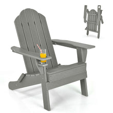 Load image into Gallery viewer, Gymax Patio Folding Adirondack Chair Weather Resistant Cup Holder Yard
