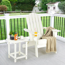Load image into Gallery viewer, Gymax 3PC Patio Folding Adirondack Chair Side Table Cup Holder Poolside White
