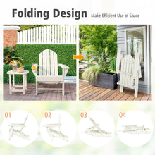 Load image into Gallery viewer, Gymax 3PC Patio Folding Adirondack Chair Side Table Cup Holder Poolside White
