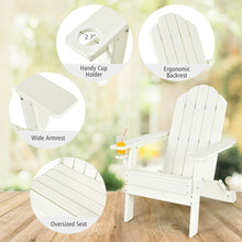 Load image into Gallery viewer, Gymax 3PC Patio Folding Adirondack Chair Side Table Cup Holder Poolside White
