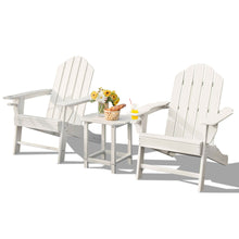 Load image into Gallery viewer, Gymax 3PC Patio Folding Adirondack Chair Side Table Cup Holder Poolside White
