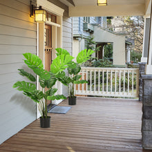 Load image into Gallery viewer, Gymax 2 Pack Artificial Monstera Deliciosa Tree 4ft Faux Plant w/ Cement-Filled Pot
