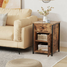 Load image into Gallery viewer, Gymax Nightstand with Drawer Cabinet Adjustable Shelf Industrial Side Table Rustic
