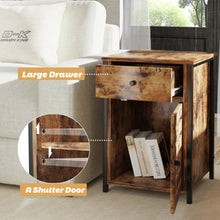 Load image into Gallery viewer, Gymax Nightstand with Drawer Cabinet Adjustable Shelf Industrial Side Table Rustic
