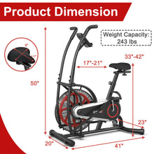 Load image into Gallery viewer, Gymax Unlimited Resistance Airdyne Bike Fan Exercise Bike with Clear LCD Display
