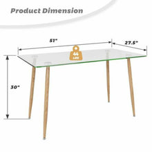 Load image into Gallery viewer, Gymax Modern Glass Dining Table Rectangular Dining Room Table W/Metal Legs For Kitchen
