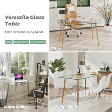 Load image into Gallery viewer, Gymax Modern Glass Dining Table Rectangular Dining Room Table W/Metal Legs For Kitchen

