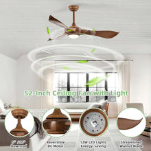 Load image into Gallery viewer, Gymax 52 Inch Ceiling Fan with Light Reversible DC Motor w/6 Wind Speeds &amp; 8H Timer
