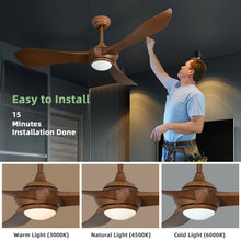 Load image into Gallery viewer, Gymax 52 Inch Ceiling Fan with Light Reversible DC Motor w/6 Wind Speeds &amp; 8H Timer
