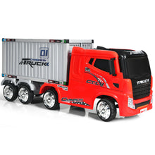 Load image into Gallery viewer, Gymax 12V Kids Semi-Truck with Container Electric Ride On Car Toy Remote Control

