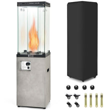 Load image into Gallery viewer, Gymax 41,000 BTU Propane Patio Heater Glass Tube Standing Gas Heater w/ Cover Wheels
