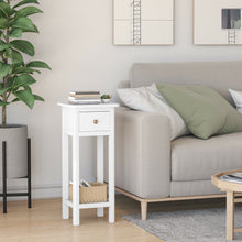 Load image into Gallery viewer, Gymax 2 Tier End Bedside Sofa Side Table with Drawer Shelf Acacia Wood Nightstand White

